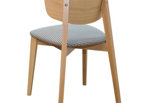 Krzesło drewniane tapicerowane siedzisko styl skandynawski